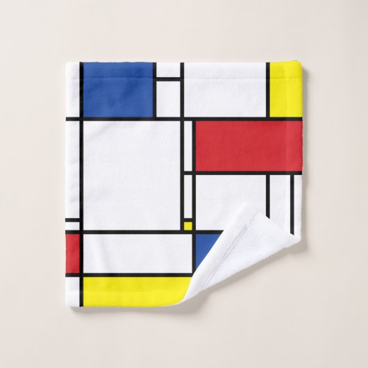 Mondrian Minimalistisch Geometric De Stijl Moderne Waschlappen (Waschlappen)
