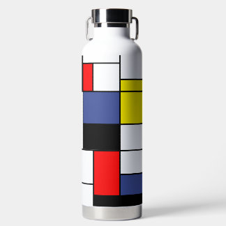 Mondrian, minimalistisch moderne Kunst Primärfarbe Trinkflasche