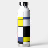 Mondrian, minimalistisch moderne Kunst Primärfarbe Trinkflasche (links)