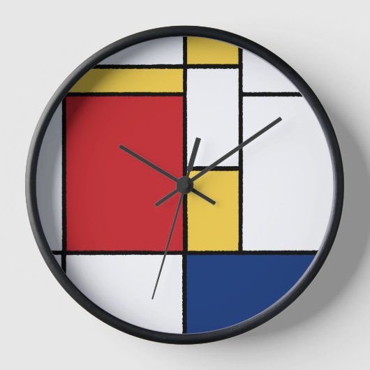 Mondrian Minimalistische Abstrakte Kunstkompositio Uhr (Vorderseite)