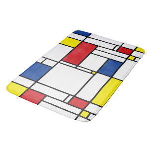 Mondrian Minimalistische Geometrische De-Stijl-Mod Badematte