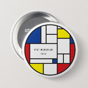 Mondrian Minimalistische Geometrische De Stijl Mod Button