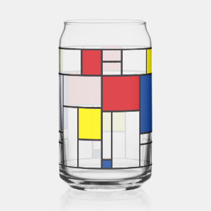 Mondrian Minimalistische Geometrische De-Stijl-Mod Dosenglas