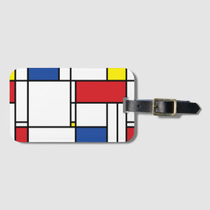 Mondrian Minimalistische Geometrische De Stijl Mod Gepäckanhänger
