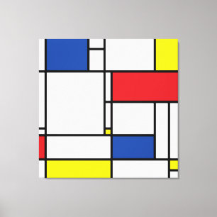 Mondrian Minimalistische Geometrische De-Stijl-Mod Leinwanddruck
