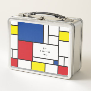 Mondrian Minimalistische Geometrische De-Stijl-Mod Metall Brotdose