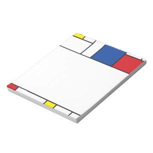 Mondrian Minimalistische Geometrische De-Stijl-Mod Notizblock