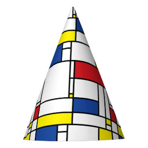 Mondrian Minimalistische Geometrische De-Stijl-Mod Partyhütchen