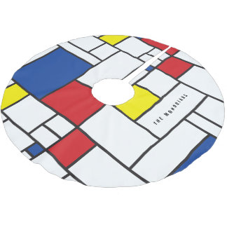 Mondrian Minimalistische Geometrische De Stijl Mod Polyester Weihnachtsbaumdecke