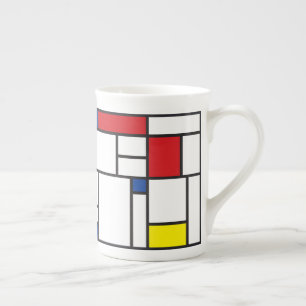 Mondrian Minimalistische Geometrische De-Stijl-Mod Porzellantasse