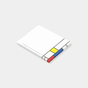 Mondrian Minimalistische Geometrische De-Stijl-Mod Post-it Klebezettel