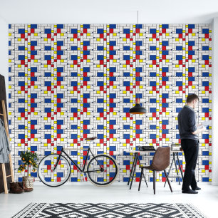 Mondrian Minimalistische Geometrische De-Stijl-Mod Tapete