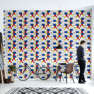 Mondrian Minimalistische Geometrische De-Stijl-Mod Tapete