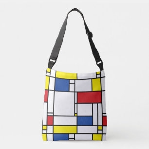 Mondrian Minimalistische Geometrische De-Stijl-Mod Tragetaschen Mit Langen Trägern