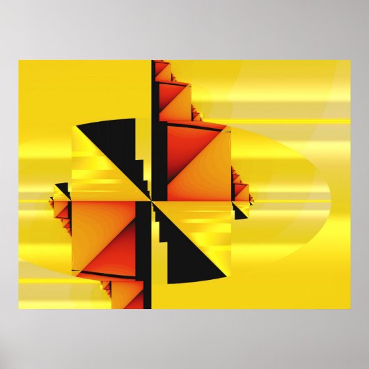 Mondrian Modern Abstraktes Fraktal Art Poster (Vorne)