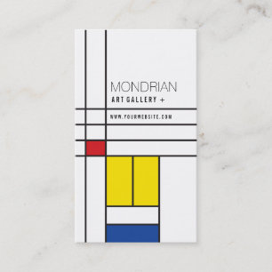 Mondrian Modern Art De Stijl Minimalistisch Abstra Visitenkarte