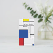 Mondrian Modern Art De Stijl Minimalistisch Abstra Visitenkarte (Stehend Vorderseite)