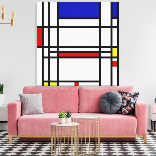 Mondrian Modern Art Leinwanddruck (Insitu (Wohnzimmer))