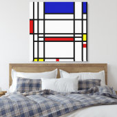 Mondrian Modern Art Leinwanddruck (Insitu (Schlafzimmer))