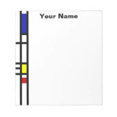 Mondrian Modern Art Notizblock (Vorderseite)