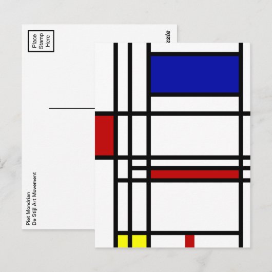 Mondrian Modern Art Postkarte (Vorne/Hinten)