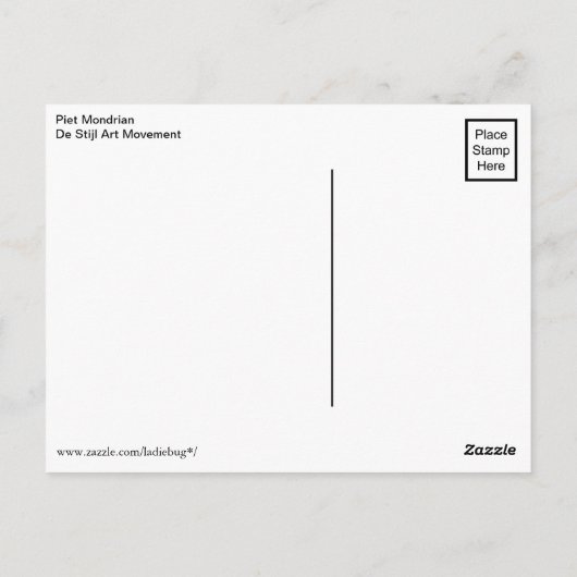 Mondrian Modern Art Postkarte (Rückseite)