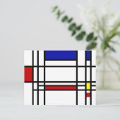 Mondrian Modern Art Postkarte (Stehend Vorderseite)
