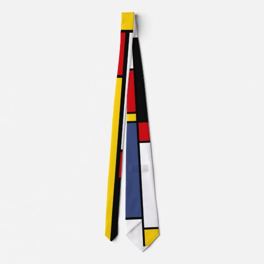 Mondrian  Modern Geometric Style Art Krawatte (Rückseite)