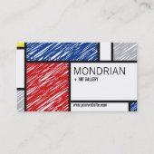 Mondrian Modern Simple Art Minimalistisch Scribble Visitenkarte (Vorderseite)