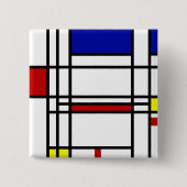 Mondrian moderne Kunst Button (Vorderseite)
