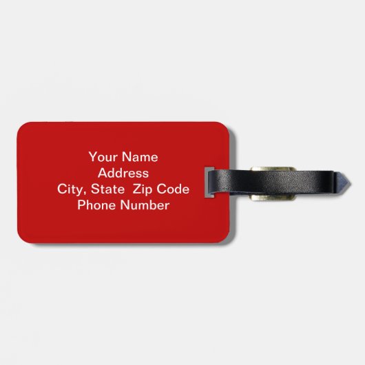 Mondrian moderne Kunst Gepäckanhänger (Rückseite horizontal)