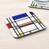 Mondrian moderne Kunst Getränkeuntersetzer (Linke Seite)
