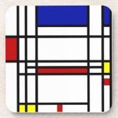 Mondrian moderne Kunst Getränkeuntersetzer (Vorderseite)
