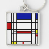 Mondrian moderne Kunst Schlüsselanhänger (Vorne)