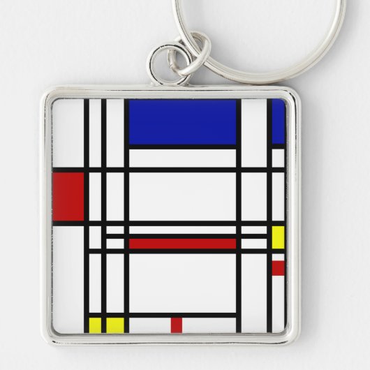 Mondrian moderne Kunst Schlüsselanhänger (Vorne)