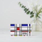Mondrian moderne Kunst Visitenkarte (Stehend Vorderseite)