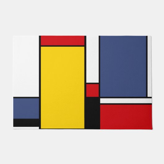 Mondrian Moderner Geometrischer Stil Fußmatte (Vorderseite)