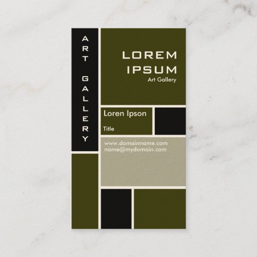 Mondrian - Murky Green (Cream Card) Visitenkarte (Vorderseite)