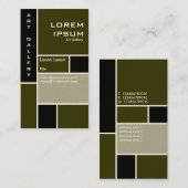 Mondrian - Murky Green (Cream Card) Visitenkarte (Vorne/Hinten)