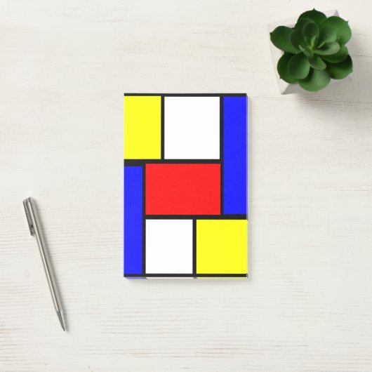 Mondrian-Muster Post-it Klebezettel (Büro)