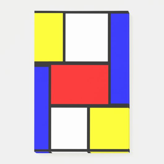 Mondrian-Muster Post-it Klebezettel (Vorderseite)