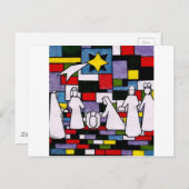 Mondrian Nativity - De Stijl - Neoplastizismus Postkarte (Vorne/Hinten)