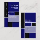 Mondrian - Navy Blue Visitenkarte (Vorne/Hinten)
