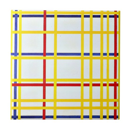 Mondrian - New York City I, abstrakte Kunst Fliese (Vorderseite)