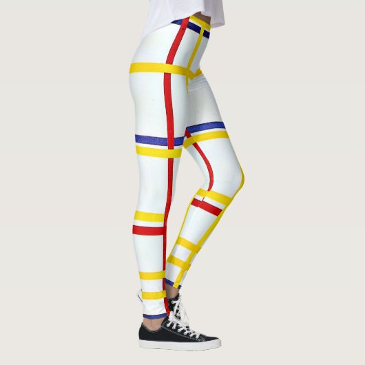 Mondrian - New York City I, abstrakte Kunst Leggings (Rechts)