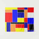 Mondrian Nr. 48 Medium Wandteppich (Vorderseite (Horizontal))