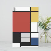 Mondrian Painting Red Flugzeug Yellow Black Gray B (Stehend Vorderseite)
