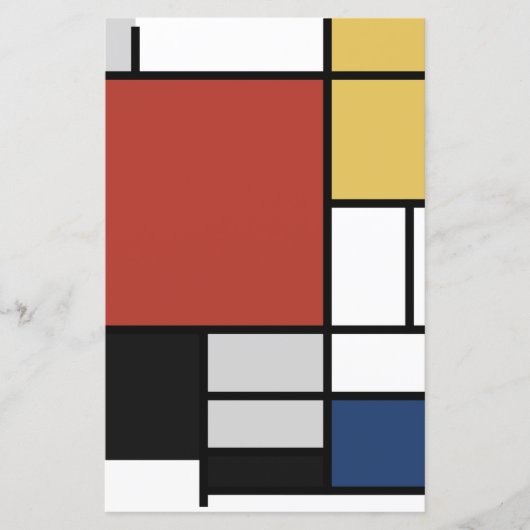 Mondrian Painting Red Flugzeug Yellow Black Gray B (Vorderseite)