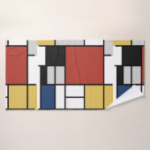 Mondrian Painting Red Flugzeug Yellow Black Gray B Badehandtuch (Badehandtuch)