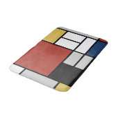 Mondrian Painting Red Flugzeug Yellow Black Gray B Badematte (Schrägansicht)